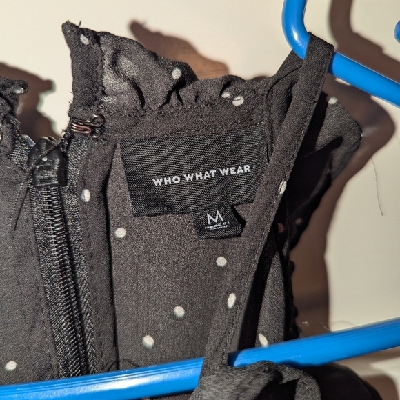 Who What Wear Black White polka dot dress size medium. Ruffled trim. - Picture 3 of 6